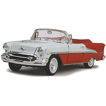 Welly 1:24 1955 Oldsmobile Super 88 Red-White Model Araba