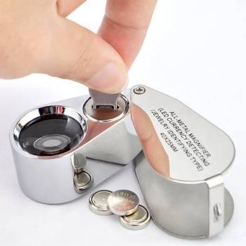Generic 40X 25mm All Metal Magnifier Jeweller LED UV Lens Jewelery Loupe Magnifier