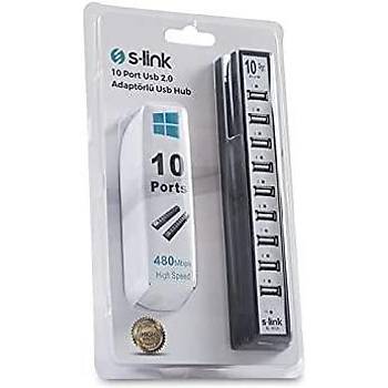 S-link SL-U110 (SL-H105) 10 Port Usb 2.0 Adaptrl Usb Hub