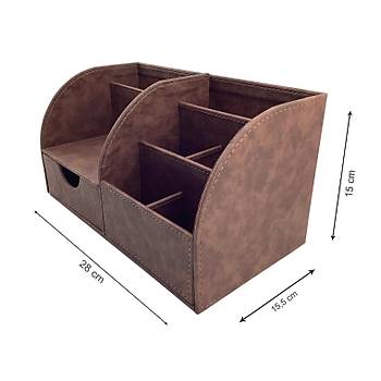 Inn Design Masast Dzenleyici Deri Organizer Efsun Klas ekmeceli Kalemlik Kahverengi DD-1044