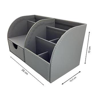 Inn Design Masast Dzenleyici Deri Organizer Efsun Soft ekmeceli Kalemlik Pastel Antrasit DD-1057
