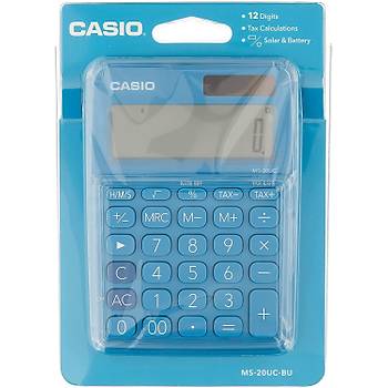 Casio Ms-20Uc-Bu 12 Hane Mavi Masa st Hesap Makinesi