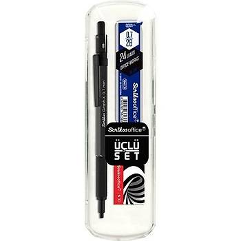 Scrikss Graph-X Metal Versatil Kalem Seti 0.7 Mm Antrasit 3'L Set