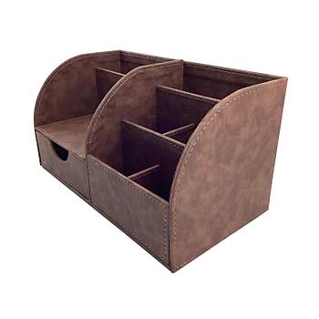 Inn Design Masast Dzenleyici Deri Organizer Efsun Klas ekmeceli Kalemlik Kahverengi DD-1044
