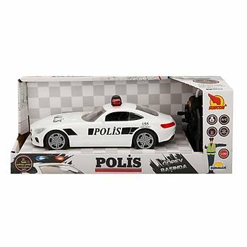Sunman 1:20 Uzaktan Kumandal Suncon Ikl Beyaz Polis Arabas 21 cm