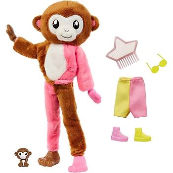Barbie Cutie Reveal Bebekler Barbie Tropikal Orman Serisi - Maymun (MONKEY)