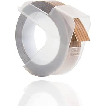 Need 3D Kabartma erit Etiketi 9mmx3mt Ahap Desen Dymo Junior ve Omega Makine Uyumlu