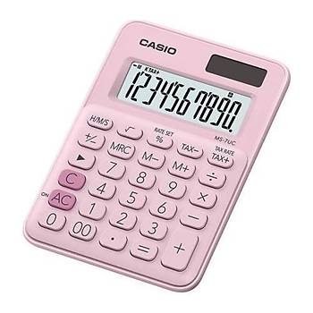 Casio MS-7UC-PK 10 Hane Ak Pembe Masa st Hesap Makinesi