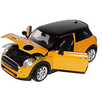 Mini Cooper Hatch 2014 Yellow W/Black Roof 1:24 Model Araba