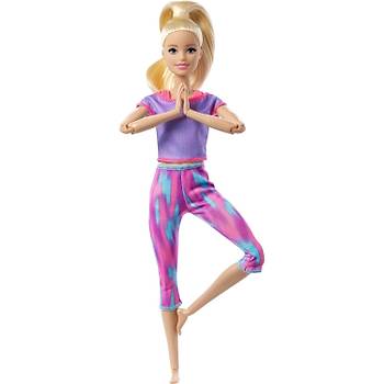 Barbie Sonsuz Hareket Bebei Mor Renkli Spor Kyafeti le Sarn Uzun Sal Bebek Gxf04
