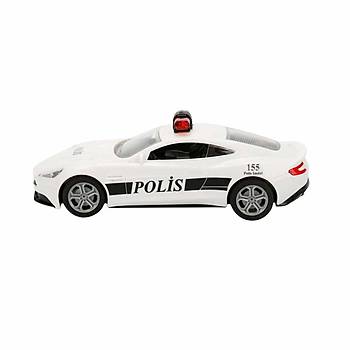 Sunman 1:20 Uzaktan Kumandalı Suncon Işıklı Beyaz Polis Arabası 21 cm