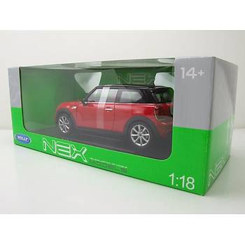 Welly 1-24 Mini Cooper Hatch 2014 Red W/Black Roof Model Araba