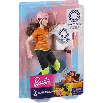 Barbie Olimpiyat Bebekleri, Tokyo 2020 Olimpiyat Oyunlarý Bebeði Ve Aksesuarlarý - Kaykay Gjl78