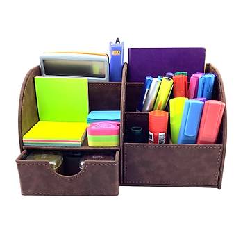 Inn Design Masast Dzenleyici Deri Organizer Efsun Klas ekmeceli Kalemlik Kahverengi DD-1044