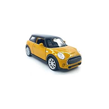 Mini Cooper Hatch 2014 Yellow W/Black Roof 1:24 Model Araba