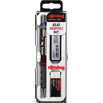 Rotring Tikky Okul Seti 0.7 Mm Bordo Versatil Kalem + Silgi + U - Orjinal