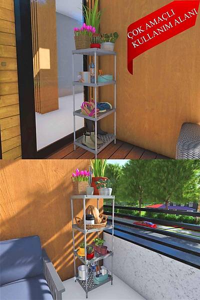 Plastik Rafl ok Amal Kiler ve Balkon Dolab Beyaz