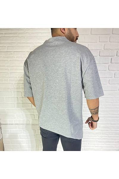 Oversize Uniseks T-shirt Gri