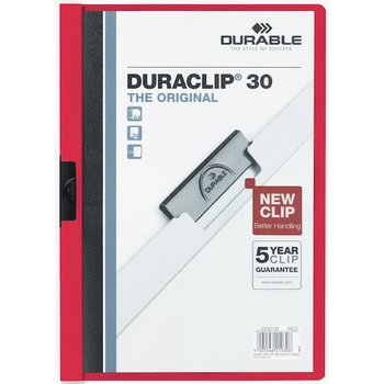 DURABLE SIKITIRMALI DOSYA DURACLIP 30SF KIRMIZI 2200-K