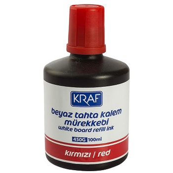 KRAF BEYAZ TAHTA KALEM MREKKEB 100ml KIRMIZI 450G