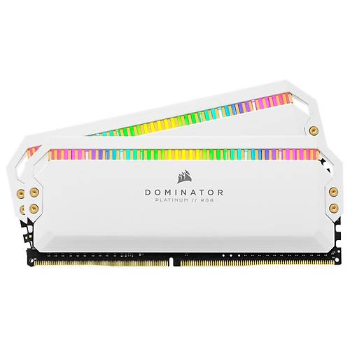 CORSAIR RAM DOMINATOR® PLATINUM RGB 32GB (2 x 16GB) DDR4 DRAM 4000MHz C19 Memory Kit — White