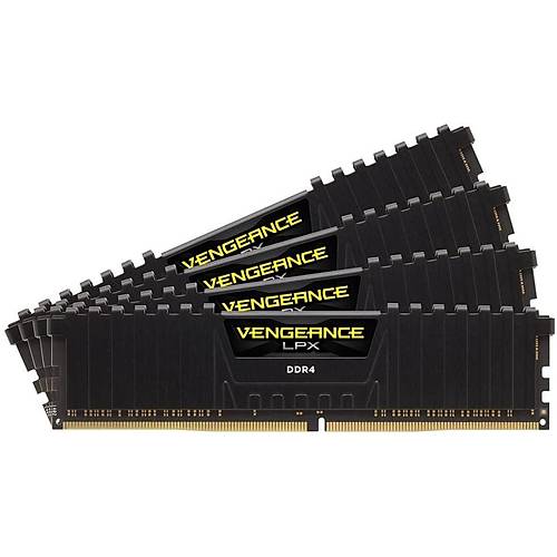 CORSAIR RAM CMK64GX4M4C3200C16 VENGEANCE LPX 64GB (4 x 16GB) DDR4 DRAM 3200MHz C16 Memory Kit - Black