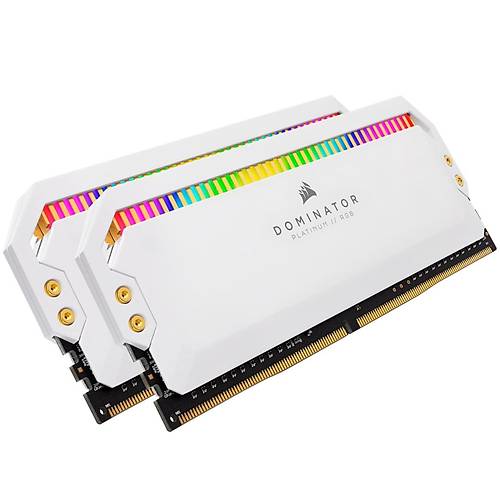 CORSAIR RAM DOMINATOR® PLATINUM RGB 16GB (2 x 8GB) DDR4 DRAM 3200MHz C16 Memory Kit — White