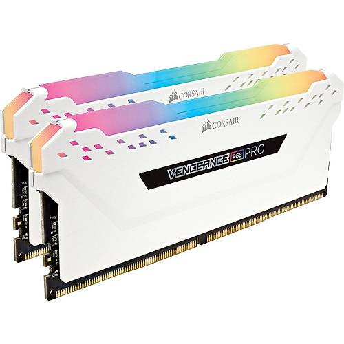 CORSAIR RAM CMW16GX4M2C3600C18W VENGEANCE RGB PRO 16GB (2 x 8GB) DDR4 DRAM 3600MHz C18 Memory Kit — White