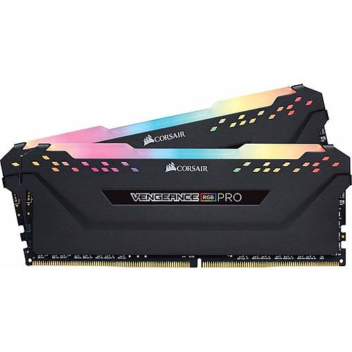 CORSAIR RAM CMW64GX4M2E3200C16 VENGEANCE RGB PRO 64GB (2 x 32GB) DDR4 DRAM 3200MHz C16 Memory Kit — Black
