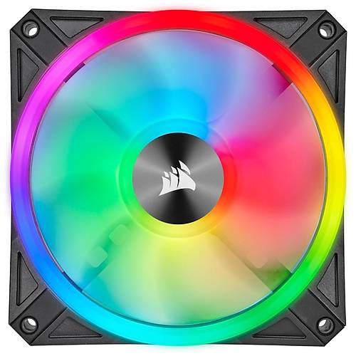 CORSAIR CO-9050098-WW iCUE QL120 RGB 120 mm Dört RGB Renk Döngülü PWM Fan, Lighting Node CORE Kontrolcü Ýle Birlikte, 3'lü
