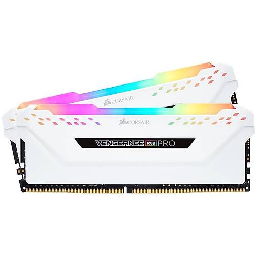 CORSAIR RAM VENGEANCE RGB PRO 16GB (2 x 8GB) DDR4 DRAM 3600MHz C18 Memory Kit — White
