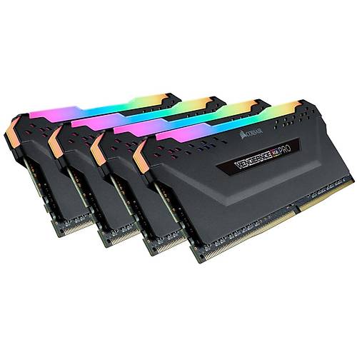 CORSAIR RAM CMW64GX4M4E3200C16 VENGEANCE RGB PRO 64GB (4 x 16GB) DDR4 DRAM 3200MHz C16 Memory Kit — Black
