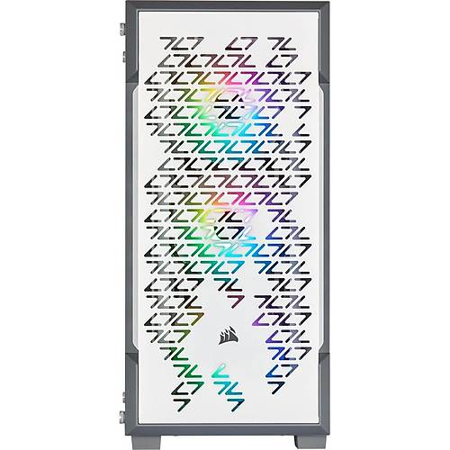 CORSAIR CC-9011174-WW iCUE 220T RGB Airflow Temperli Cam Yan Panel Mid Tower Oyuncu Bilgisayar Kasasý, Beyaz