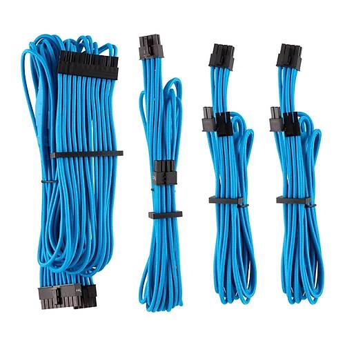 CORSAIR CP-8920218 Premium Individually Sleeved DC Cable Starter Kit, Type 4 (Generation 4), BLUE