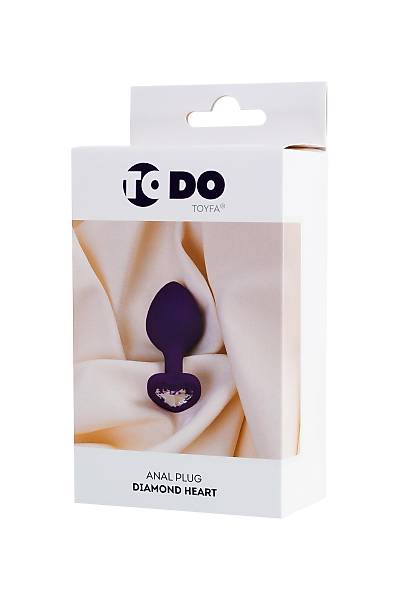 ToDo by Toyfa Diamond Heart anal klf, silikon, mor, 8 cm,  3 cm