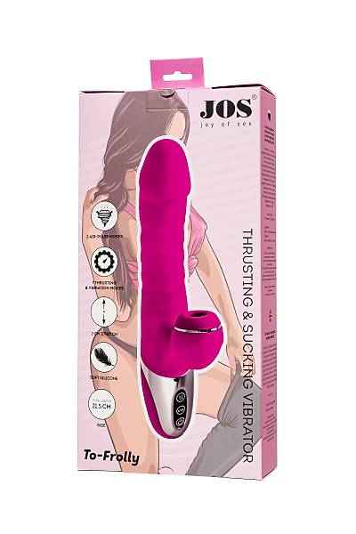 JOS TO-FROLLY Vakum Dalgas� Vibrat�r�, Silikon, Pembe, 21,5 cm