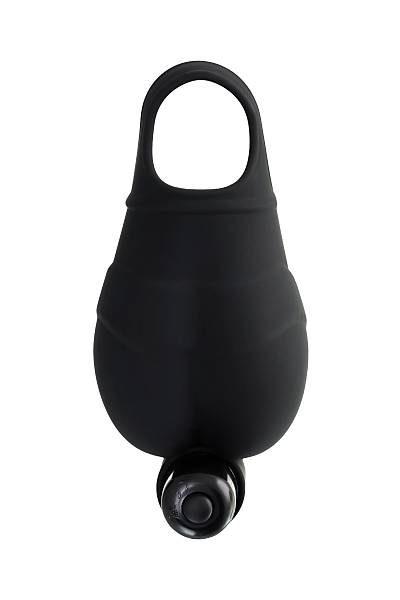 Erotist  Halkal� ve Titre�imli Attraction Skrotal K�l�f�, Silikon, siyah, 6,5 cm