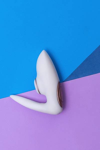 Satisfyer Pro 4 Couples i�in �iftler stim�lat�r�, temass�z vakum dalgas�, silikon, beyaz, 19,5 cm