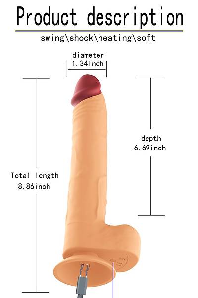 45 Derece Istmal Uzakta Kumandal arjl ve Dner Bal Titreimli Vibratr 22,5cm