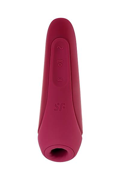 Satisfyer Curvy 1 Connect App vakum dalgas� temass�z klitoris stim�lat�r�, silikon, k�rm�z�, 14,3 cm