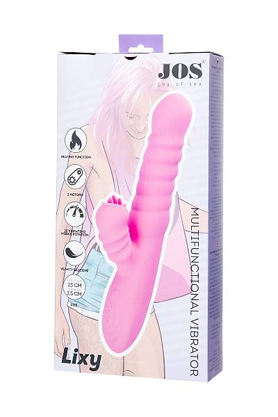 JOS Lixy Vibrat�r, Yukar� ve A�a�� Fonksiyonlu, Silikon, Pembe, 23 cm