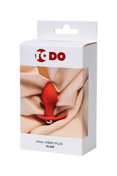 ToDo by Toyfa Glam anal vibratr, silikon, krmz, 9,7 cm,  4 cm
