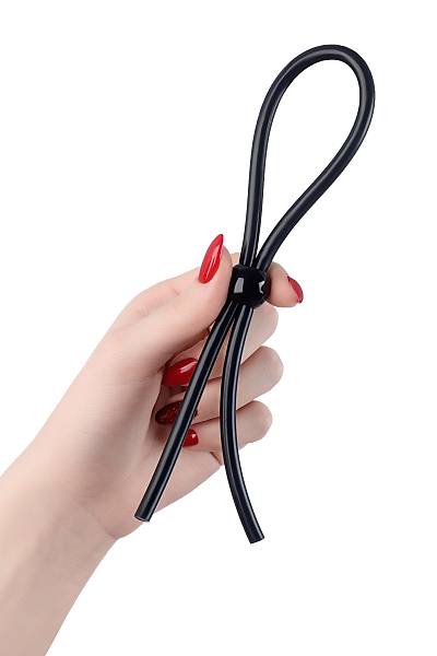 A-toys by TOYFA'NIN tek boncuklu penisine kement, silikon, siyah, 19,5 cm