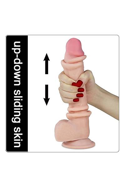 9.5'' Kayar Cilt �ift Katmanl� Dong Penis