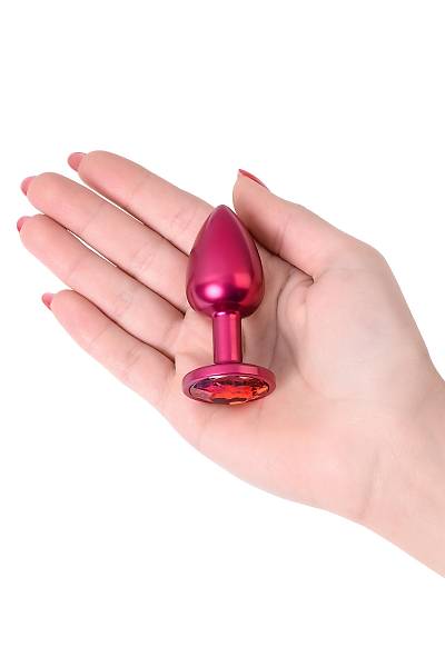 Metal by TOYFA anal k�l�f, Metal, k�rm�z�, k�rm�z� kristalli, 7,2 cm, �2,8 cm, 50 g