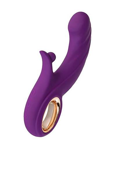 JOS Julli Yukar ve Aa levlerine Sahip Titreimli Silindir, Silikon, Mor Vibratr, 20,5 cm