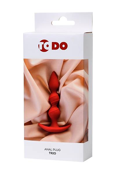 ToDo by Toyfa Trio anal k�l�f�, silikon, k�rm�z�, 16 cm, � 3,3 cm