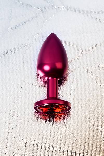Metal by TOYFA anal k�l�f, Metal, k�rm�z�, k�rm�z� kristalli, 7,2 cm, �2,8 cm, 50 g