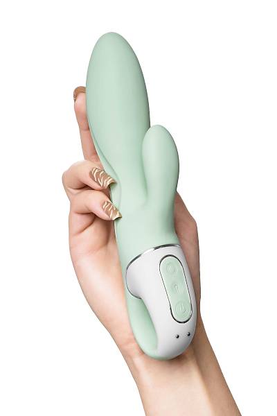 Satisfyer Air Pump Banny 5 Ger�ek�i olmayan  Vibrat�r�, Silikon, ye�il, 15 cm.
