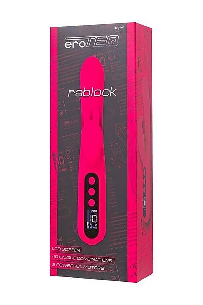 EroTeq Dijital Ekran Klitoral Uyar�ml� G Noktas� Vibrat�r� Rablock, Silikon, Pembe, 23,5 cm